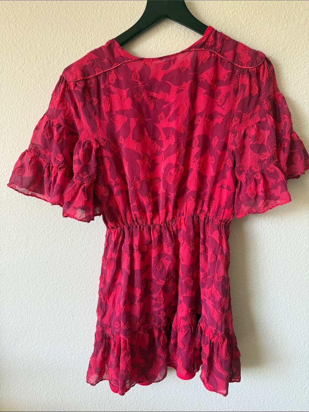 Joie Teresa Pink Floral Silk Cotton Blend Ruffle Mini Dress Size XS - Picture 9 of 9